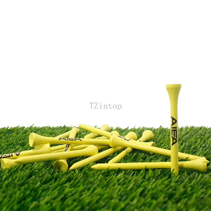 High Quality Customized 83mm Bamboo Yellow Color With AIEA Logo Golf Tees