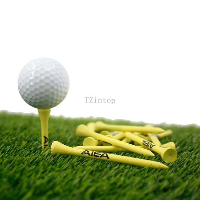 High Quality Customized 83mm Bamboo Yellow Color With AIEA Logo Golf Tees