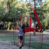 Volleyball Practice Net Station 8 ft Wide by 11 ft High Ball Return Great for Hitting and Serving Drills Perfect for Team or Solo Training Three Minute Setup Bow Style Frame