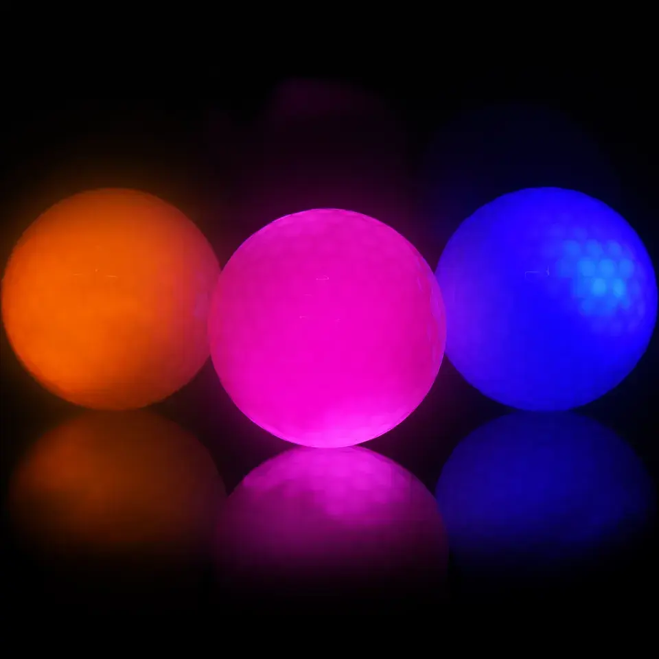 High Quality Wholesale Bulk Cheap Custom Logo Night Light Up Flashing High Bounce Golf LED Ball