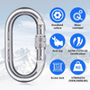 Heavy Duty Carabiner Clip Climbing Carabiner 25kn(5600lbs), Hook with Screwgate Multipurpose for Climbing, Rigging, Ropes, Hammocks (O Shape)