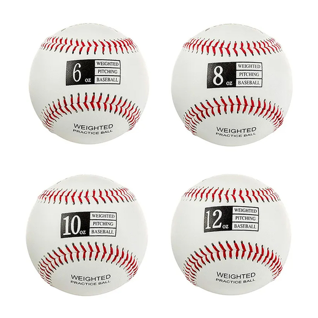 Custom White Leather 9 Inch 3oz-16oz Weighted Practice Baseballs
