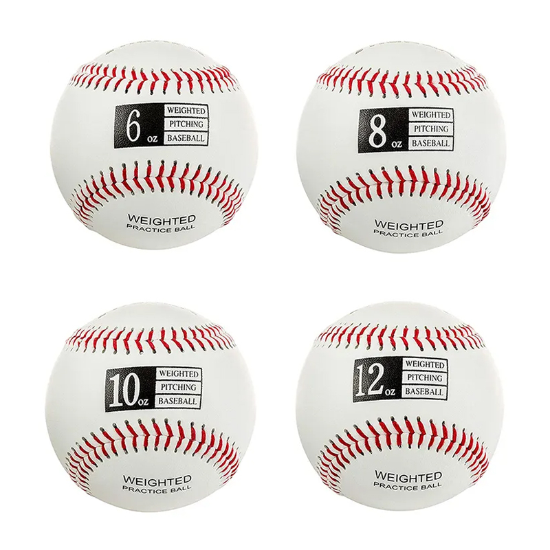 Custom White Leather 9 Inch 3oz-16oz Weighted Practice Baseballs