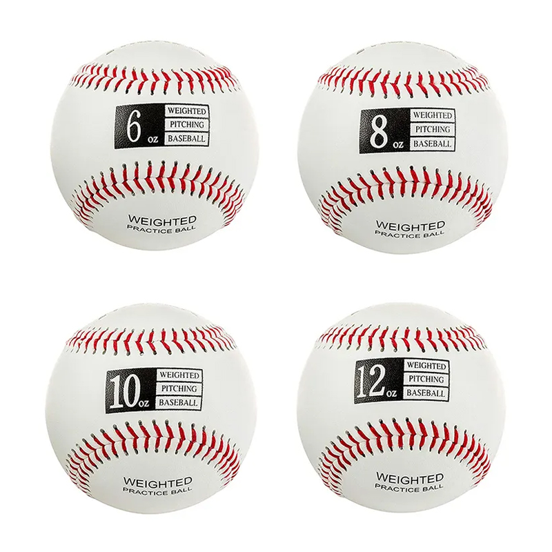 Custom White Leather 9 Inch 3oz-16oz Weighted Practice Baseballs