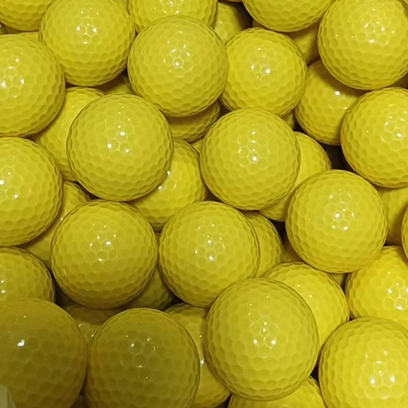Factory Price 2 Layer Golf Range Ball for Practice Yellow Color Customized Logo