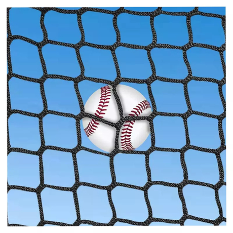 Factory Price Heavy Duty UV Resistance Customized Black Color Knotless Polyester Back Stop Safety Net for Baseball Pitching And Throwing Practice