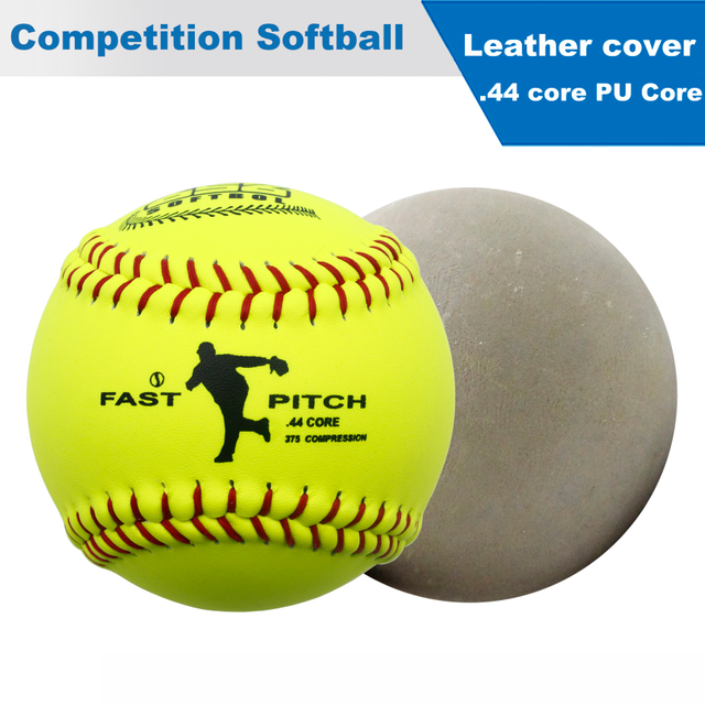 Leather Cover .44 Core 375 LBS Compression Softball PU Core Poly Core Center For Softball League Games