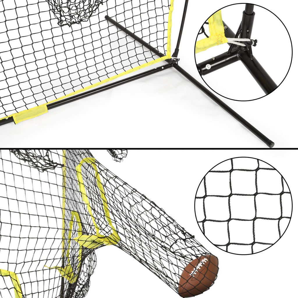 Football Trainer Throwing Net With 5 Target Pockets Baseball Practice Net 7x7FT 8x8FT