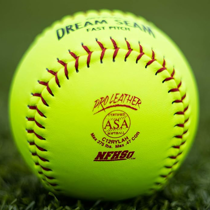 12 Inch Pro Leather Cover Cork Center Dream Seam Softball USA Certified Fastpitch Classic Standard