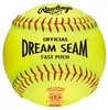 12 Inch Pro Leather Cover Cork Center Dream Seam Softball USA Certified Fastpitch Classic Standard