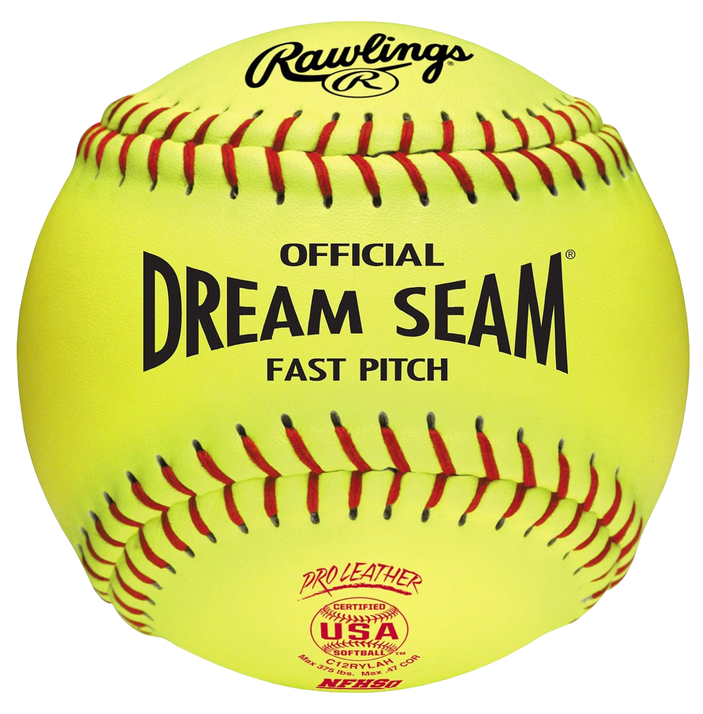 12 Inch Pro Leather Cover Cork Center Dream Seam Softball USA Certified Fastpitch Classic Standard