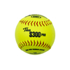 Optic Yellow Synthetic Leather Cover Cork Center Softball Flat Seams Bounce Less For Competition or Practice