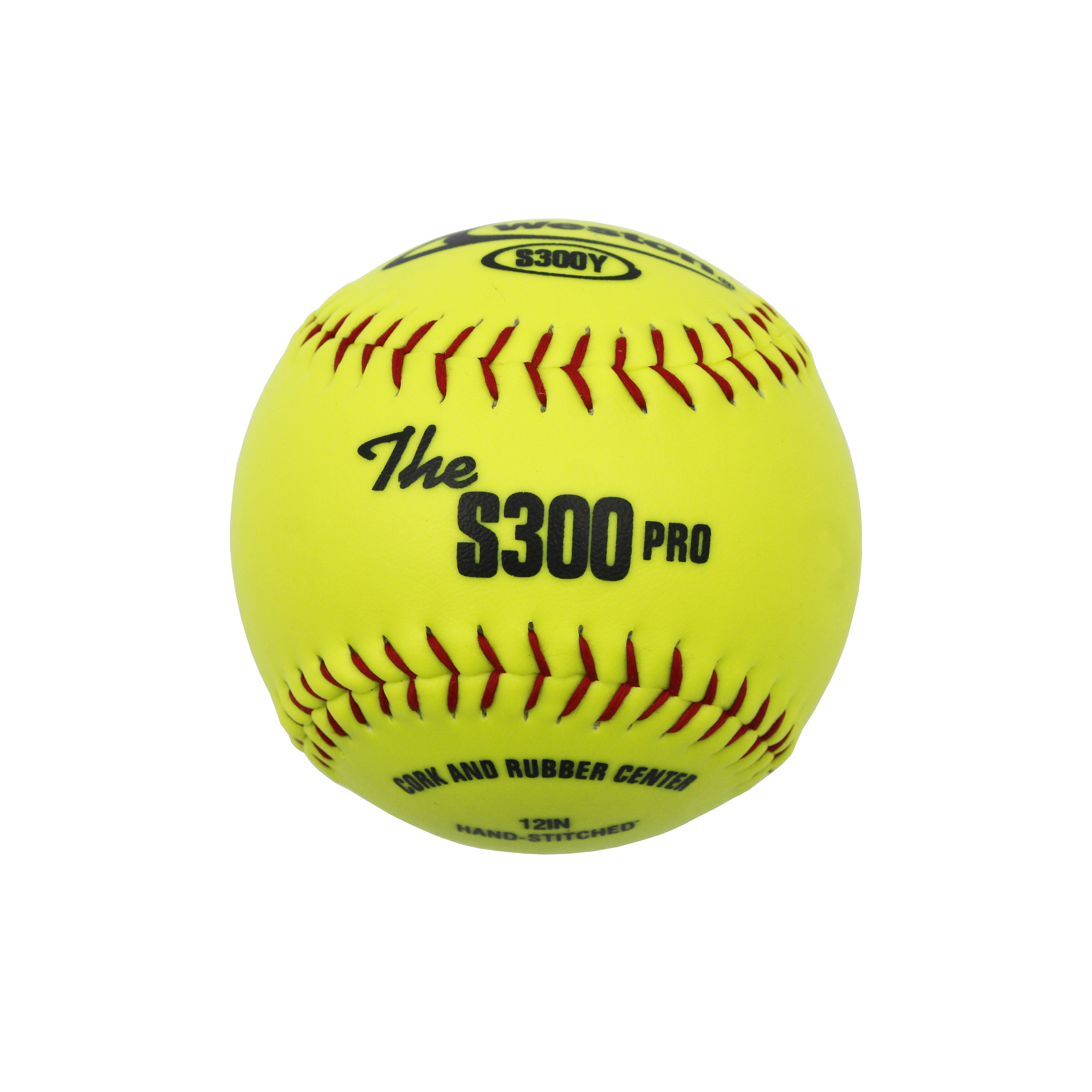 Optic Yellow Synthetic Leather Cover Cork Center Softball Flat Seams Bounce Less For Competition or Practice