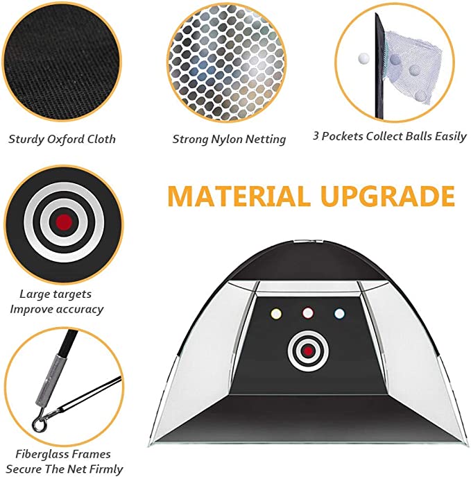 Factory Price 10x7ft Golf Hitting Practice Net with 3 Aim Golf Target Golf Hitting Training Aids Nets with Carry Bag