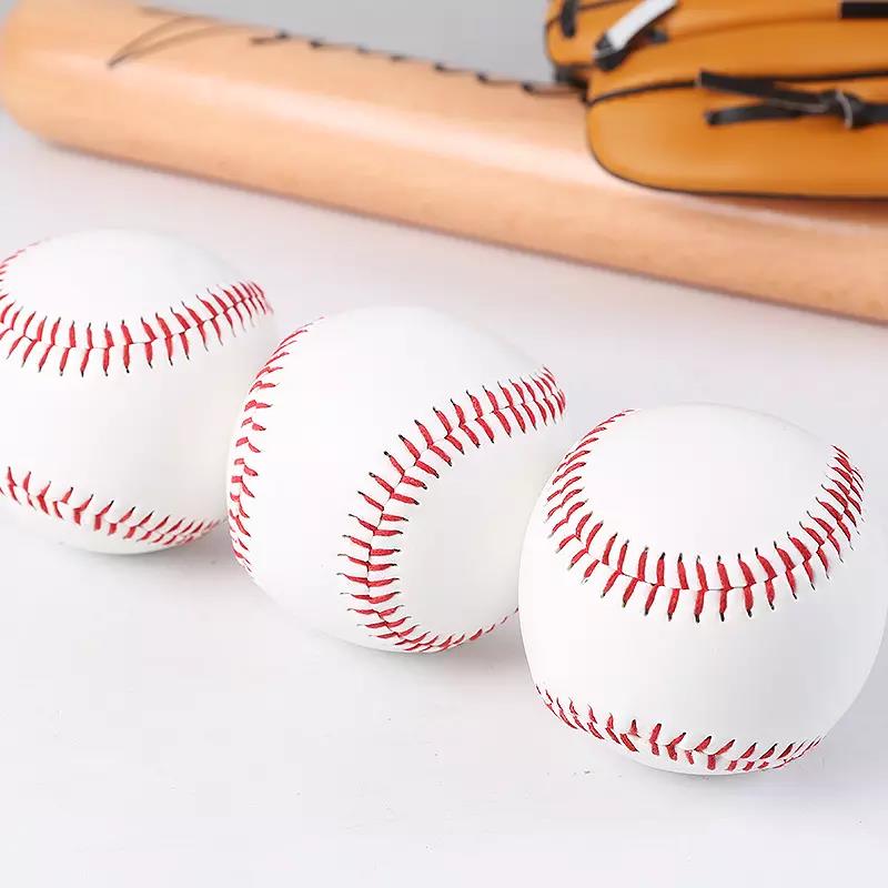 Professional official size standard size outdoor sports plain white baseball Synthetic leather Material for practice training