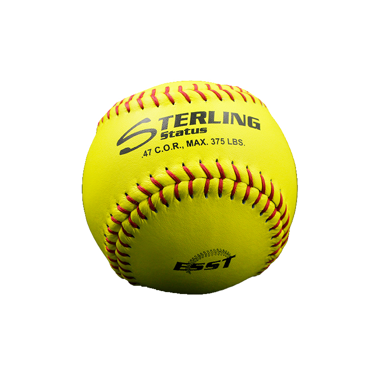 Official Size and Weight STERLING Logo Printed Cork Center Yellow Leather Material Softball