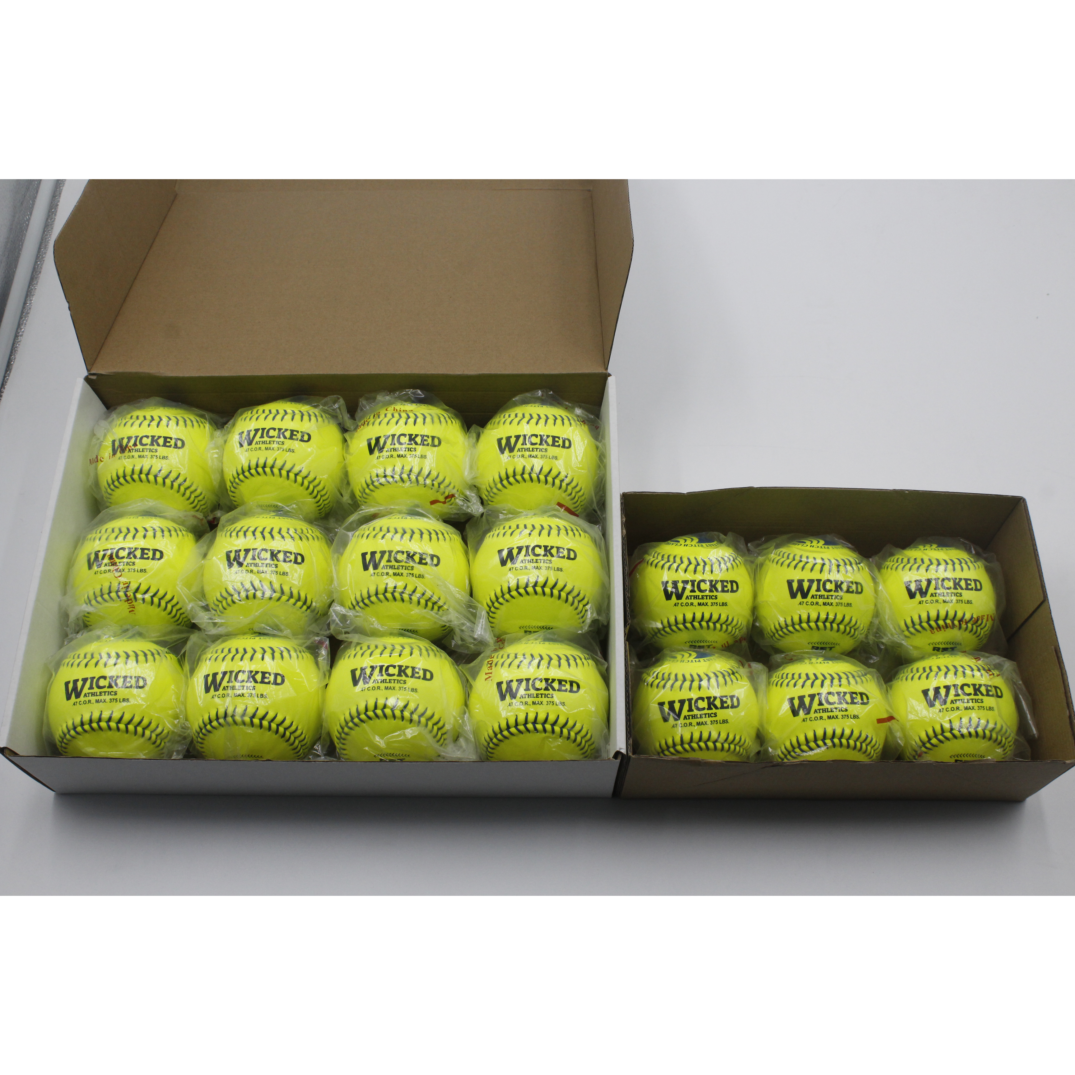 Leather Cover Flatpitch Softball Cork Center Raised Seams For Competition 12inch or 11inch