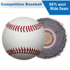 Custom Leather Baseballs 50% Wool Winding Double Cushioned Cork Center Raised Seams Competition Level