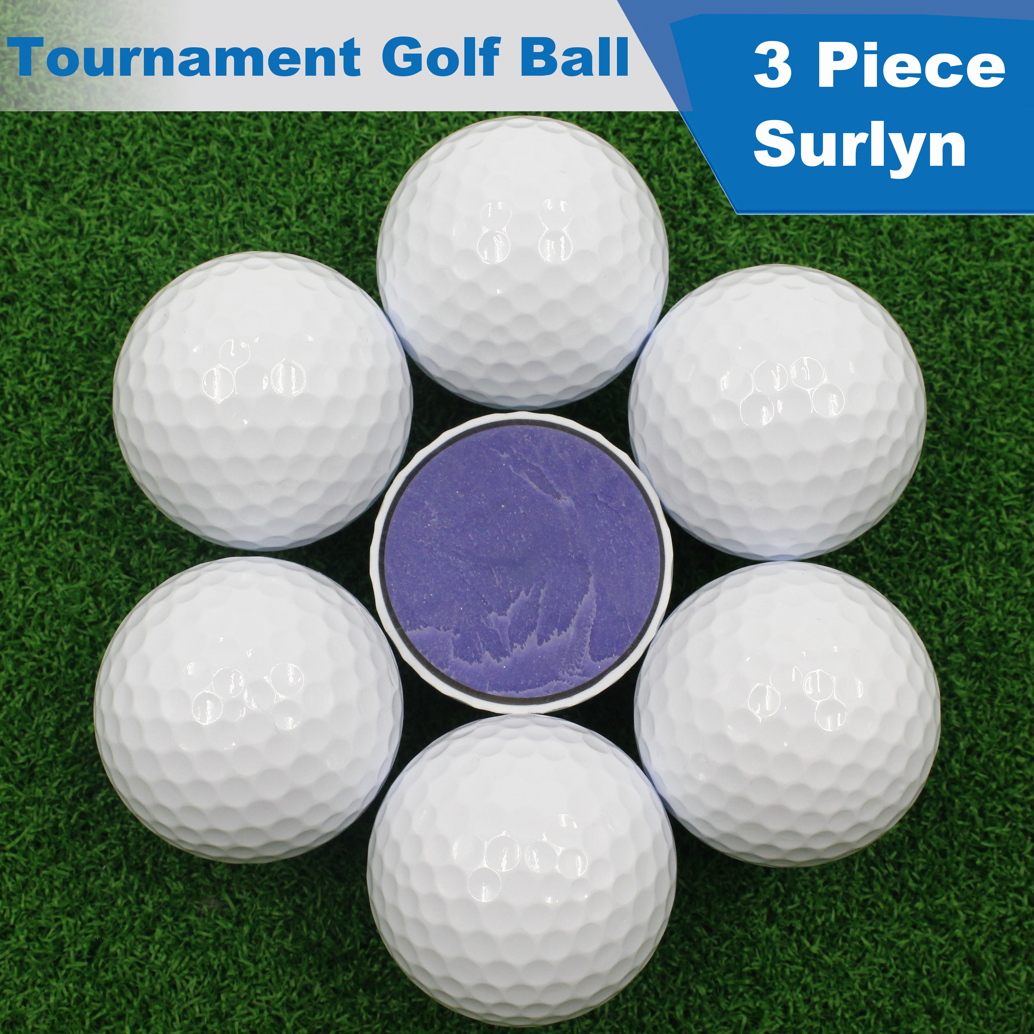 3 Piece Surlyn Tournament Golf Ball Super Long Distance USGA Standard