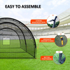 22*12*8FT Baseball and Softball Batting Cage Net Portable with Pitching Machine Hole and Detachable Door for Backyard Outdoor Hitting Practice