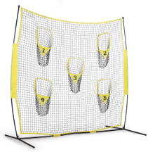 Football Trainer Throwing Net With 5 Target Pockets Baseball Practice Net 7x7FT 8x8FT