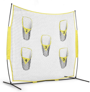 Football Trainer Throwing Net With 5 Target Pockets Baseball Practice Net 7x7FT 8x8FT
