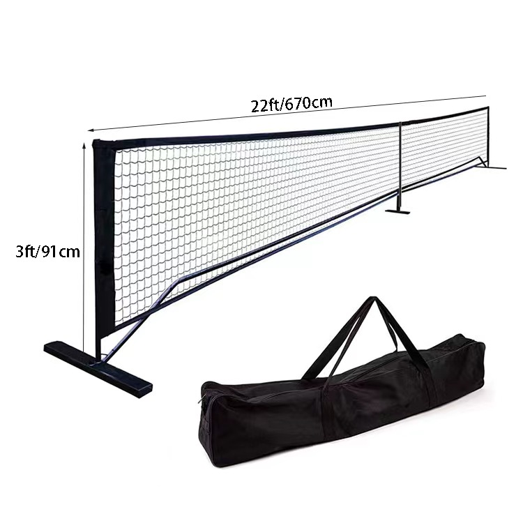 Factory Price Protable Pickleball Net 22*3FT Metal Frame and PE Net with Carry Bag for Indoor or Outdoor Use