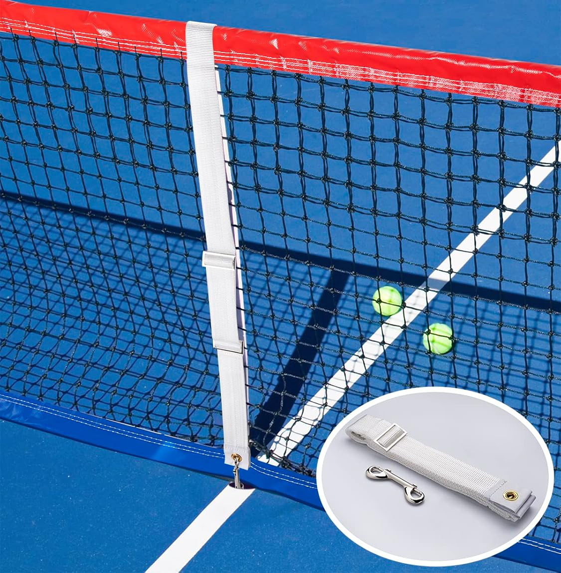 12.8*1.07m Standard Court Size Center Tennis Net With Center Mark and Hook
