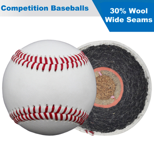 Leather Cover Baseball 30% Wool Winding Double Cushioned Cork Center Games And Practice