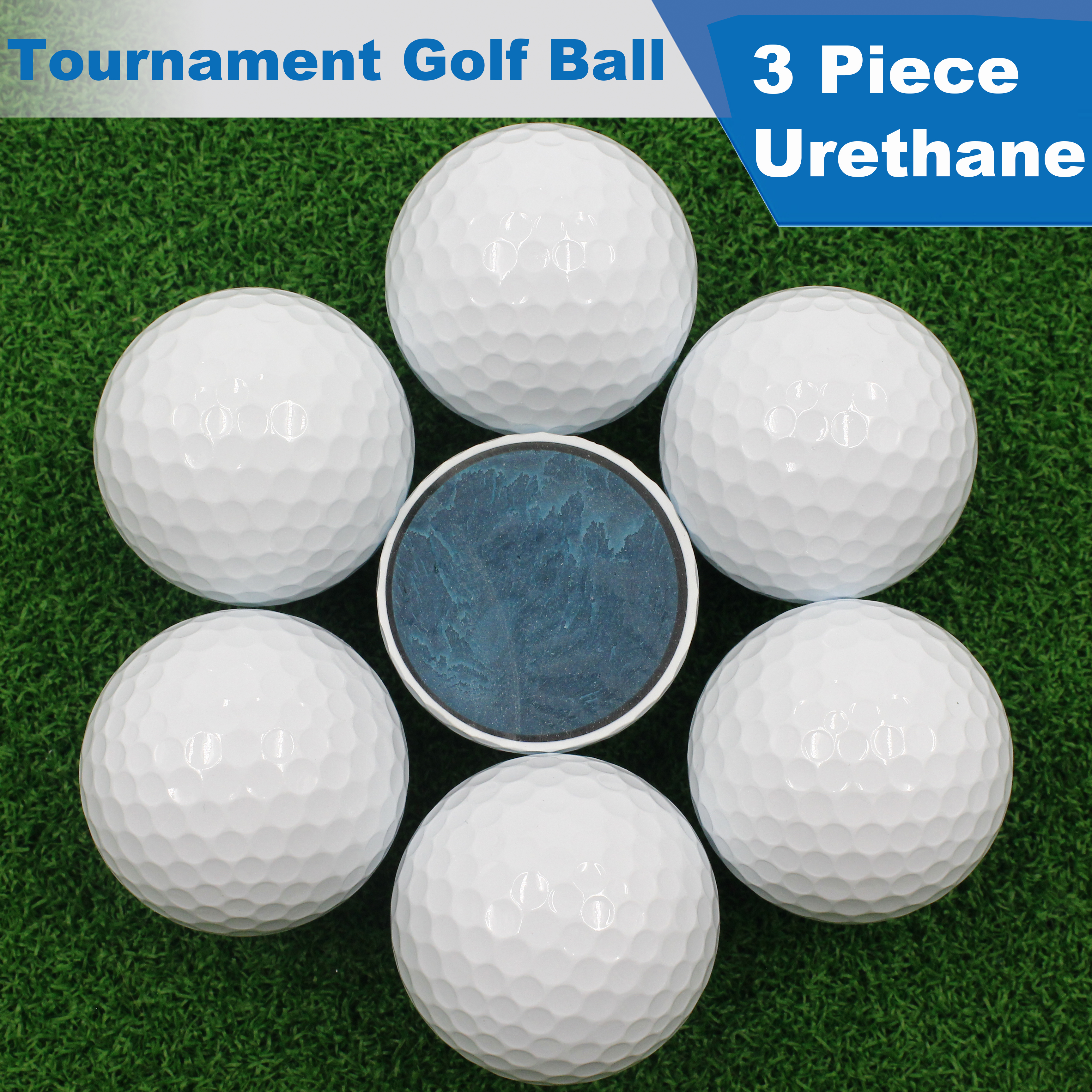 Super Soft Feeling Tournament 3 Piece Urethane Golf Ball USGA Standard For Competition 