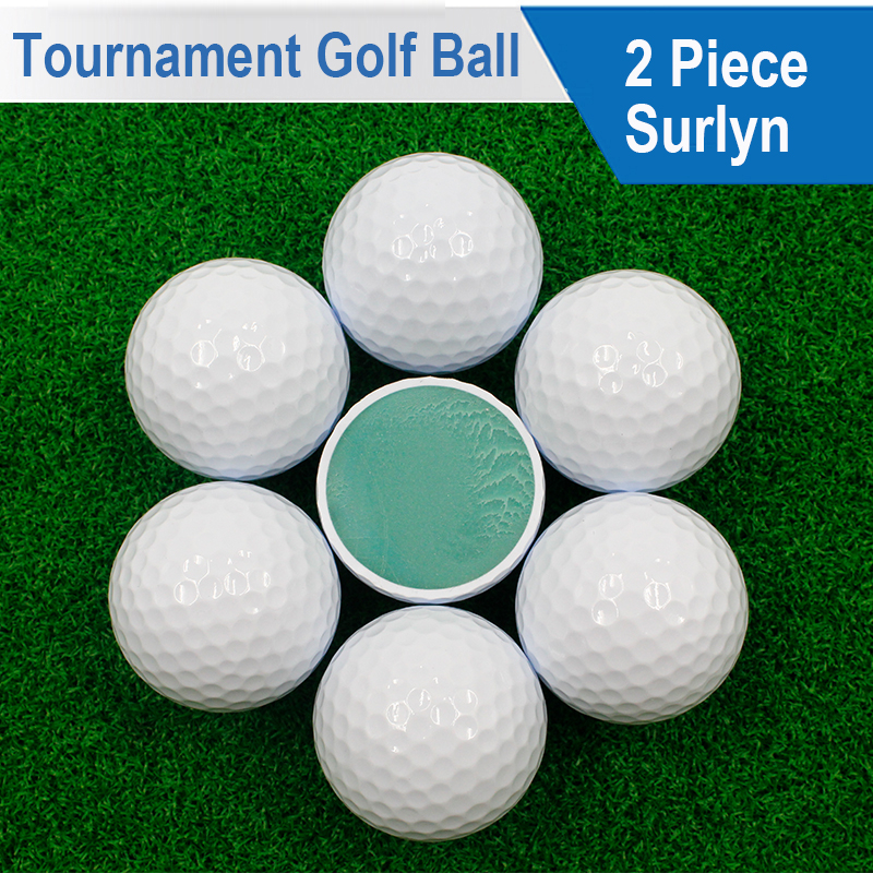 Custom Logo White Color 2 Pieces Surlyn Tournament Golf Ball 