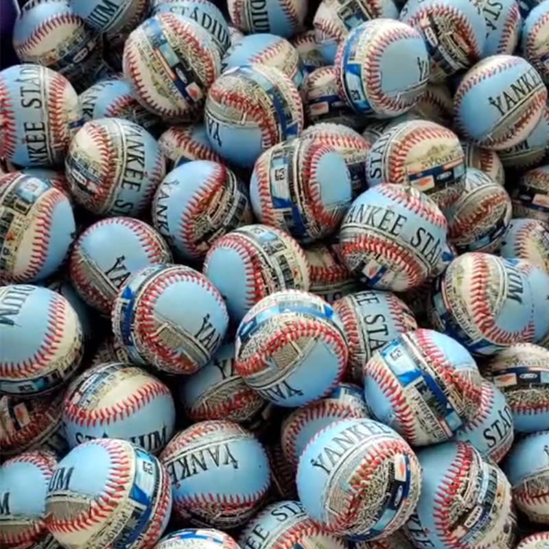 Custom Full Pattern Printing Gift Baseball with PVC Leather Cover Cork Center