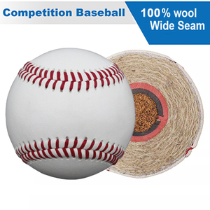 Cow Leather 9inch Game Baseball 100% White Wool Winding