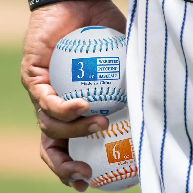 Custom White Leather 9 Inch 3oz-16oz Weighted Practice Baseballs
