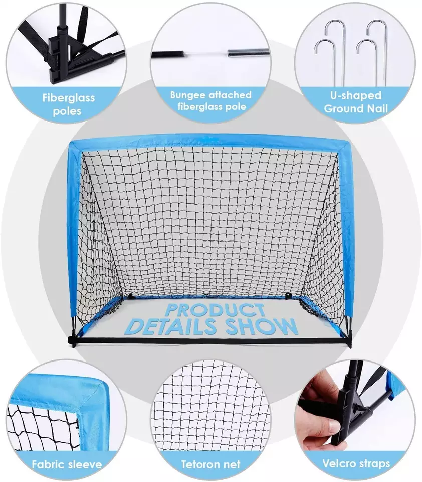 Mini Professional Foldable Portable Football Soccer Goal Net for Kids Training