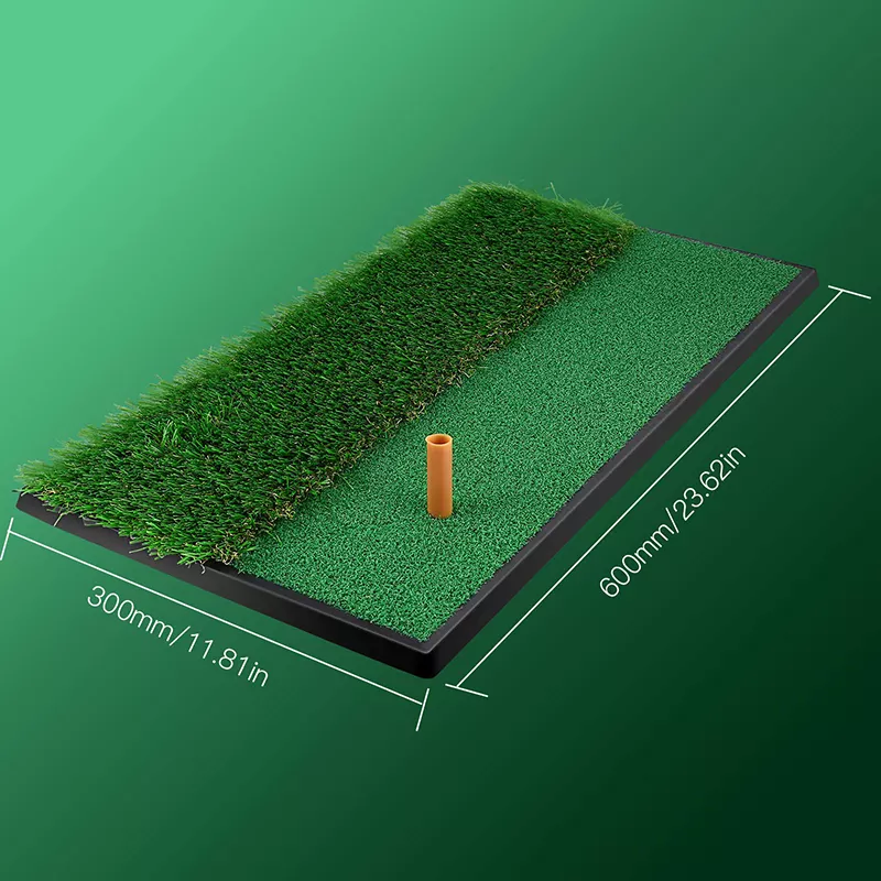 Cheap Price Customized Dimention Outdoor Indoor Training Golf Chipping Mat with 2 Different Grass Turf