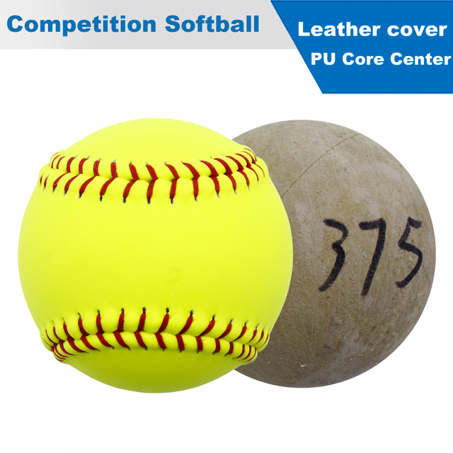 Leather Cover Poly Core Center Softball PU Core .47 Core 375 LBS Compression For Competition 