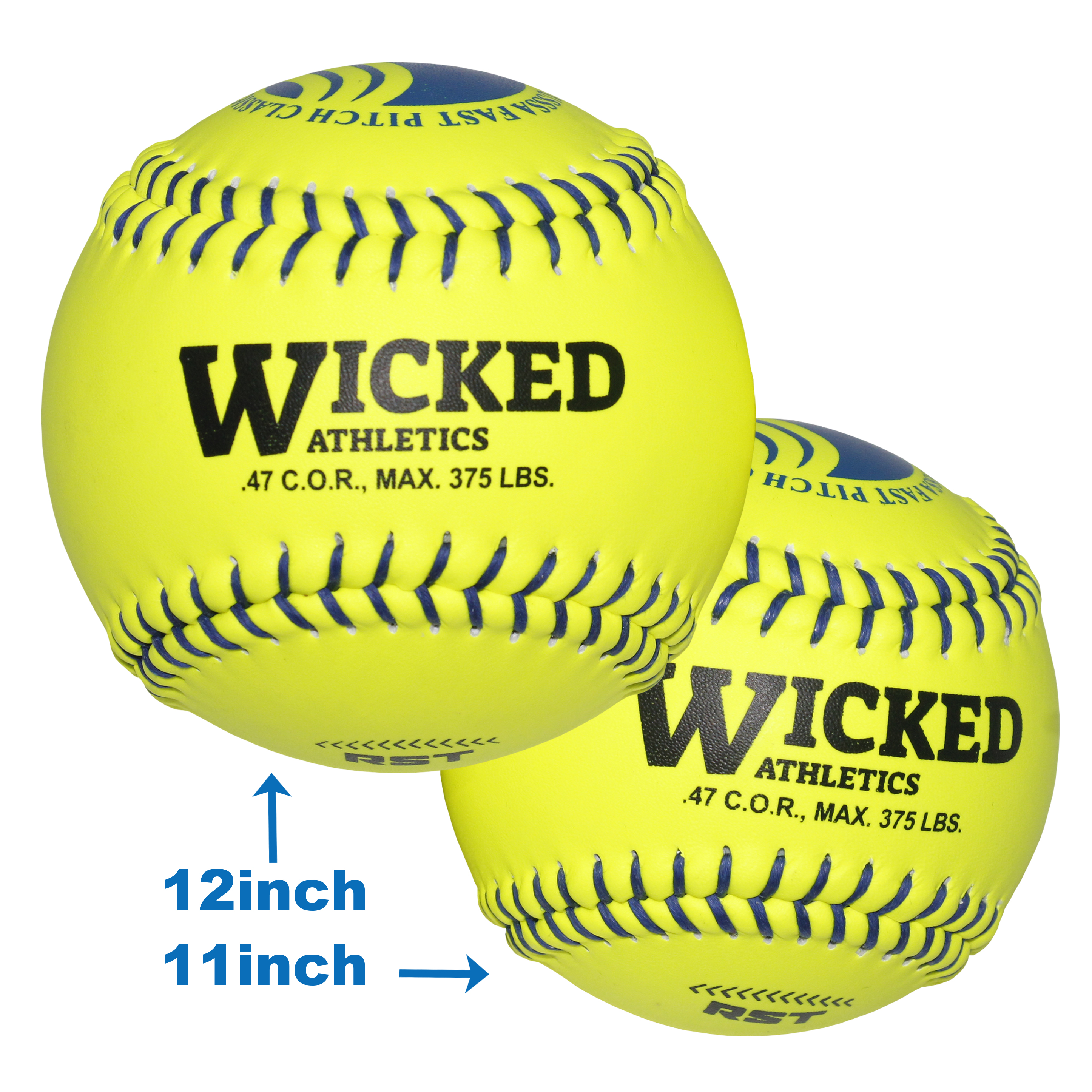 Leather Cover Poly Core Center Softball PU Core .47 Core 375 LBS Compression For Competition 