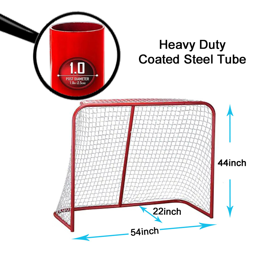 Premium NHL Standards Steel Hockey Goal with UV-Resistant Durable Net 54*44*22inch