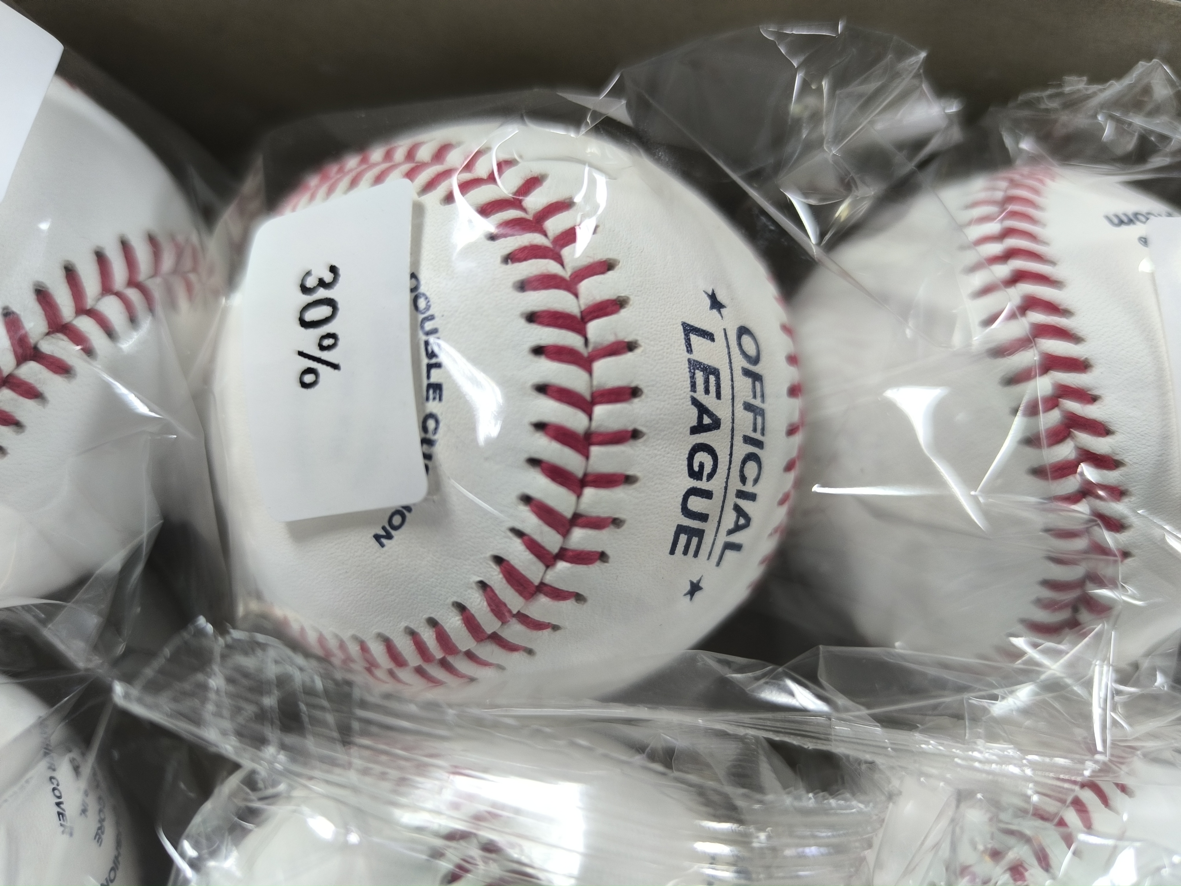 Leather Cover Baseball 30% Wool Winding Double Cushioned Cork Center Games And Practice