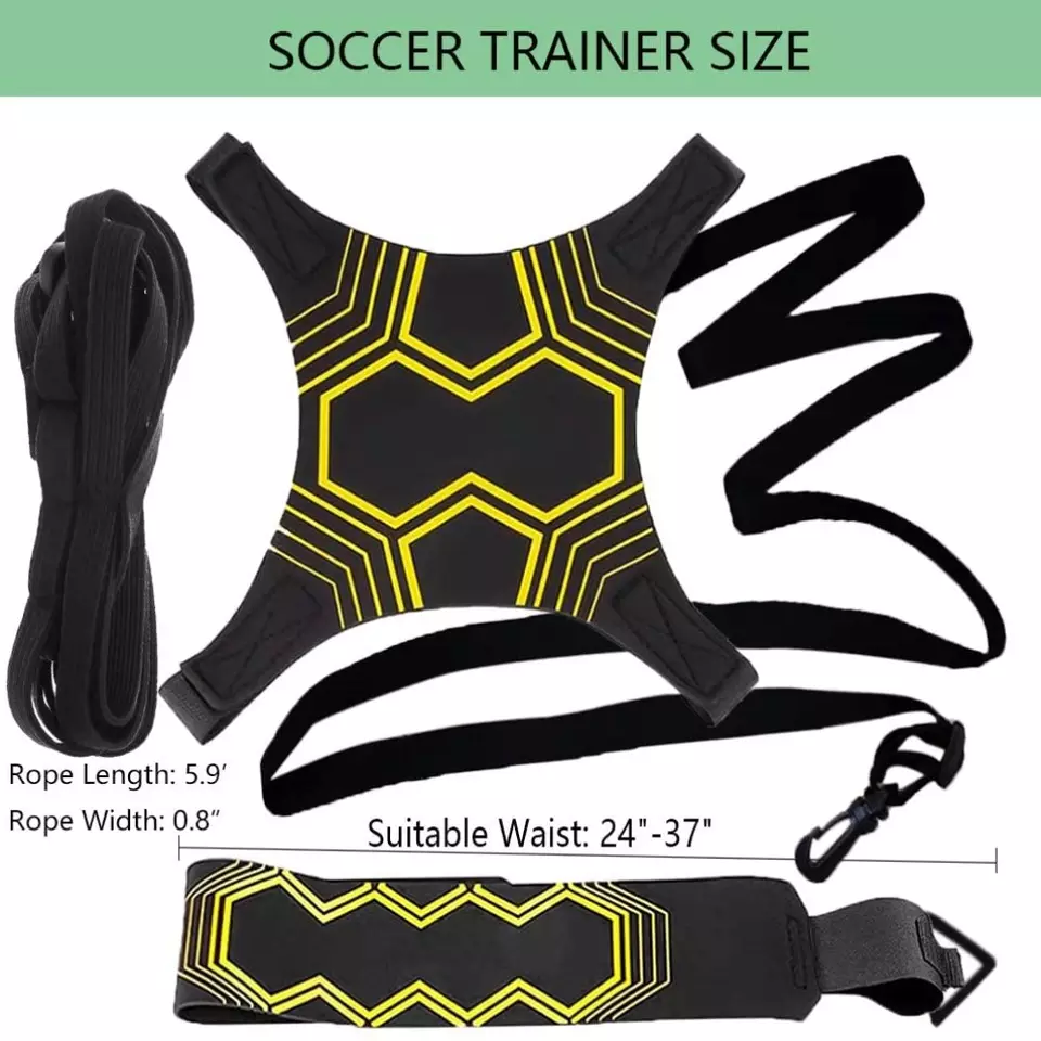 Factory Price Adjustable Waist Belt Hands Free Throw Solo Practice Training Aid Control Skills Soccer Football Kick Trainer
