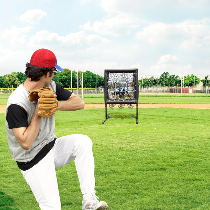 Softball Baseball Pitching Net with Target Pockets Pitching Net with Strike Zone Practicing Backyard Using