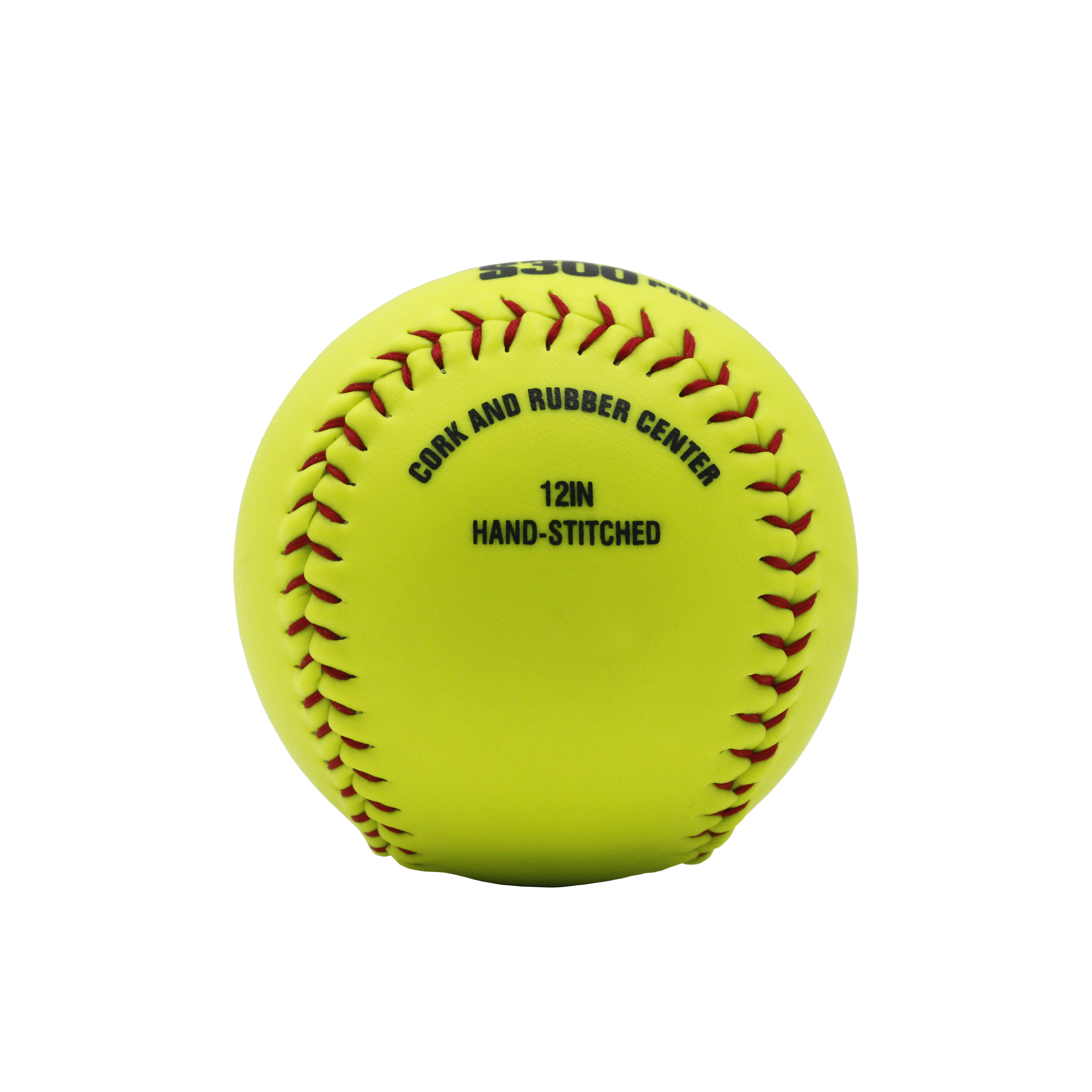 Optic Yellow Synthetic Leather Cover Cork Center Softball Flat Seams Bounce Less For Competition or Practice