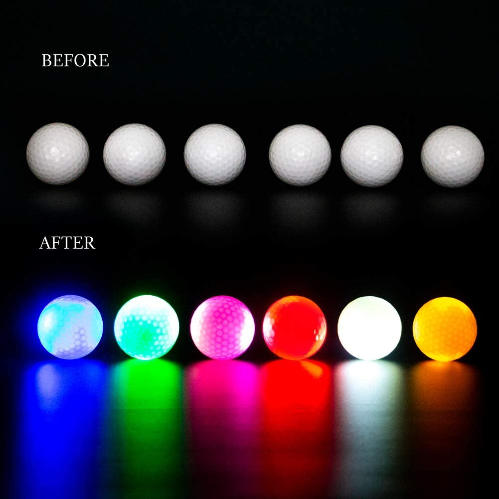  Glow in The Dark Golf Ball Flashing Bright Night Long Lasting LED Golf Balls for Sport Outdoor Golfing