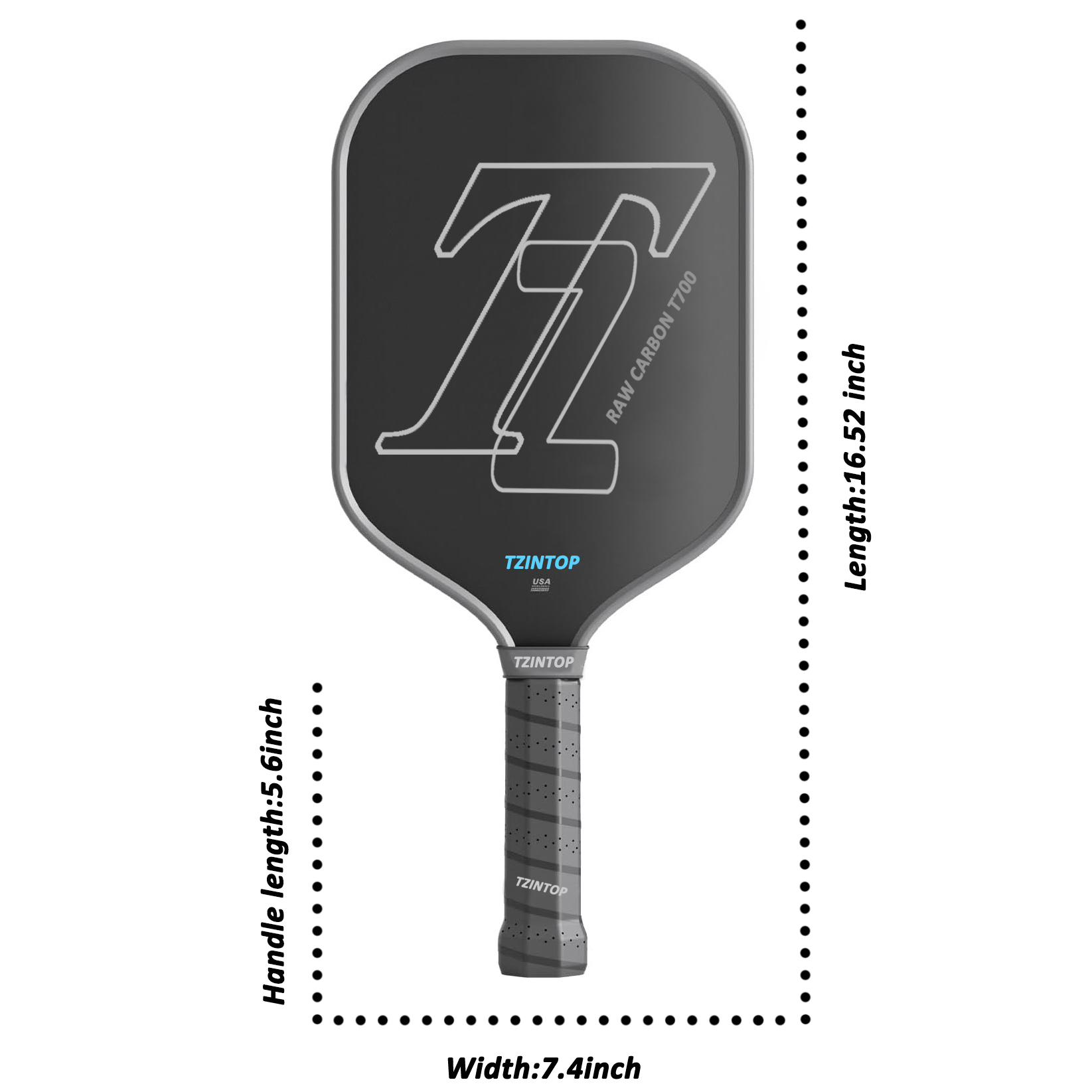 Factory Price USAPA Approved Pickleball Paddle Toray T700 Raw Carbon Fiber Paddle With Cover