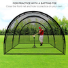 22*12*8FT Baseball and Softball Batting Cage Net Portable with Pitching Machine Hole and Detachable Door for Backyard Outdoor Hitting Practice