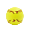High Quality Customized Logo Printed Wholesale Team Sports Official Durable PK Cork Center Yellow Real Leather Softball