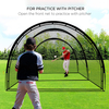 22*12*8FT Baseball and Softball Batting Cage Net Portable with Pitching Machine Hole and Detachable Door for Backyard Outdoor Hitting Practice