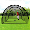 22*12*8FT Baseball and Softball Batting Cage Net Portable with Pitching Machine Hole and Detachable Door for Backyard Outdoor Hitting Practice