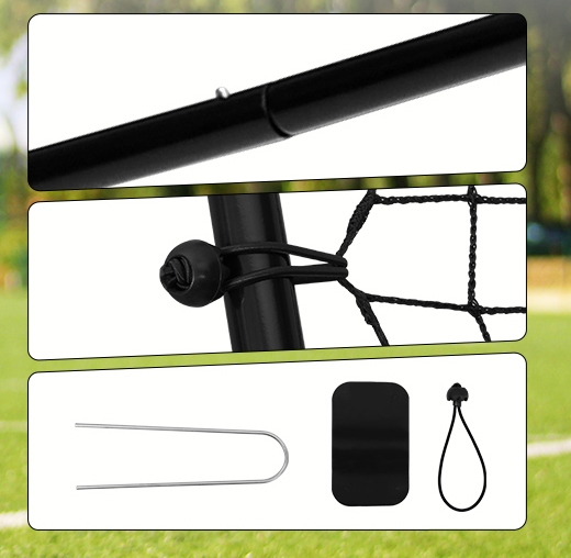 4*7FT Black Multi-purpose Rebounder Net With Target And Anti-slip rubber mat